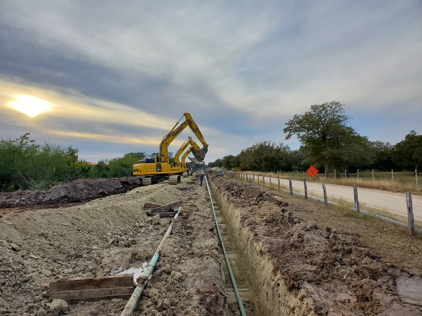 Pipeline construction corridor prepared for route surveying