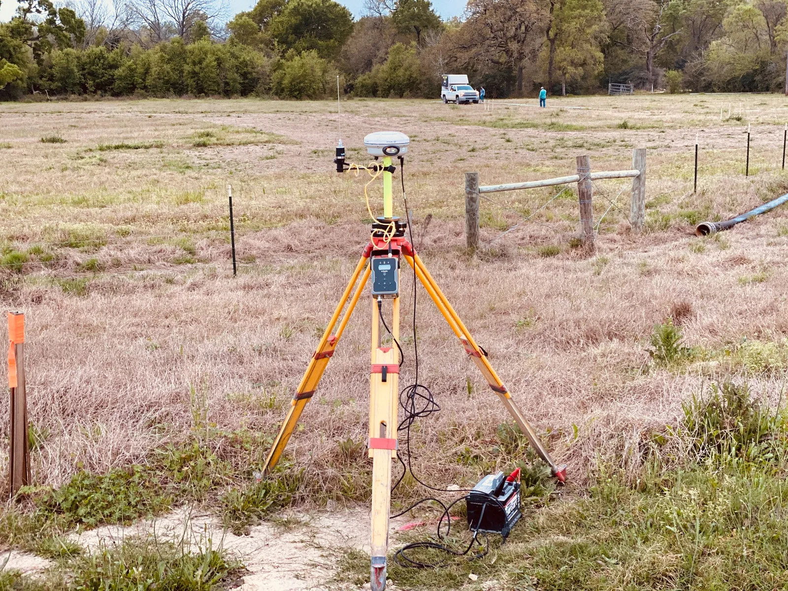 GPS field setup supporting control and as-built work on a pipeline project